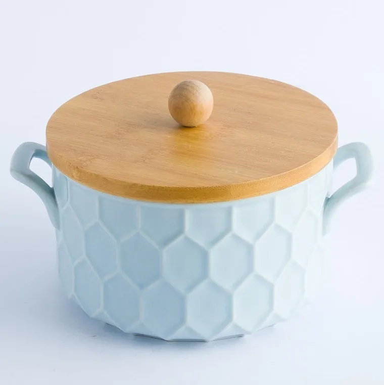 BW20-0288 - Blue Ceramic Ulam Bowl - 6" 3.5" (DH)