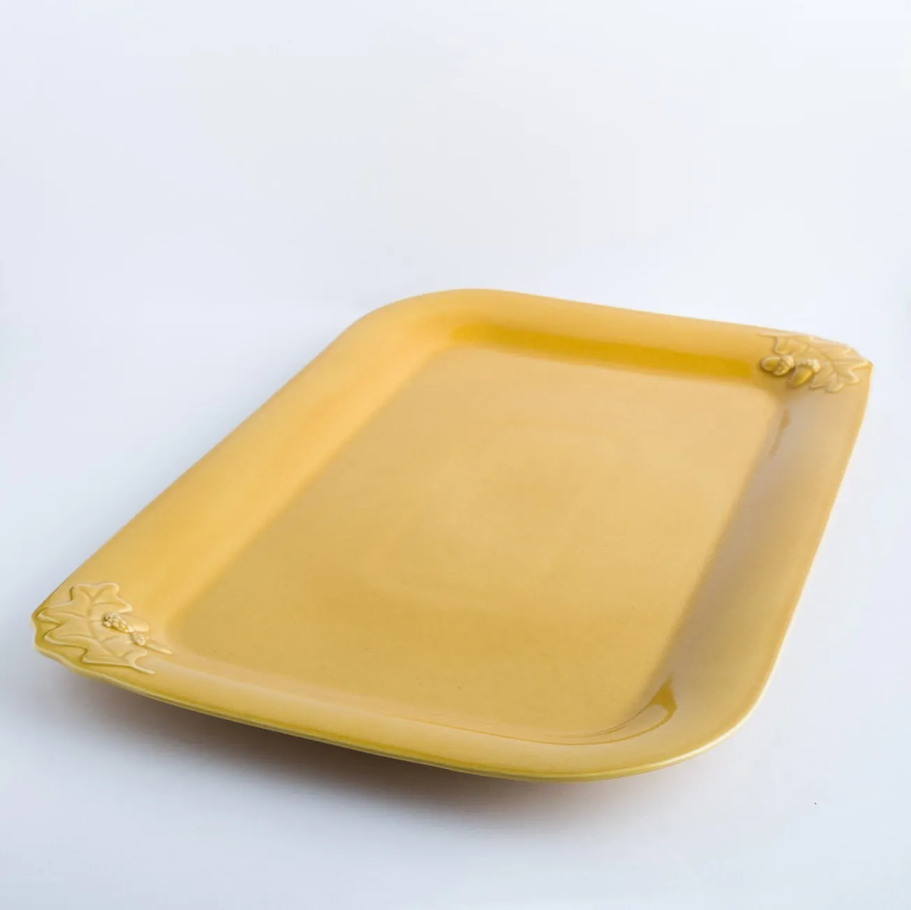 PL20-0086 - Yellow Ceramic Platter - 18.25" 12.25" (LW)