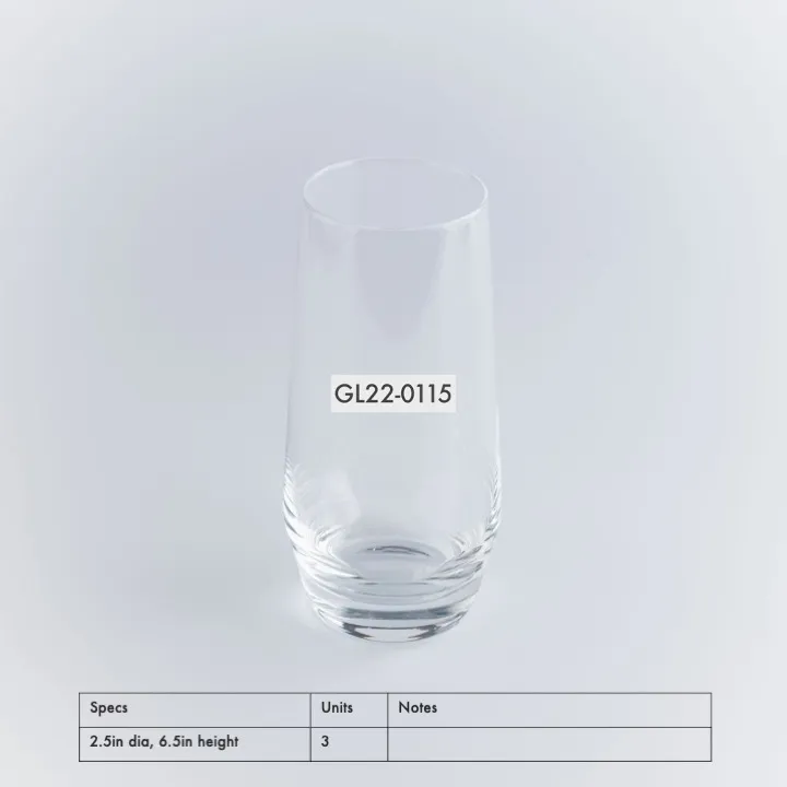GL22-0115 - Clear Glass Barware - 2.5" 6.5" (DH)