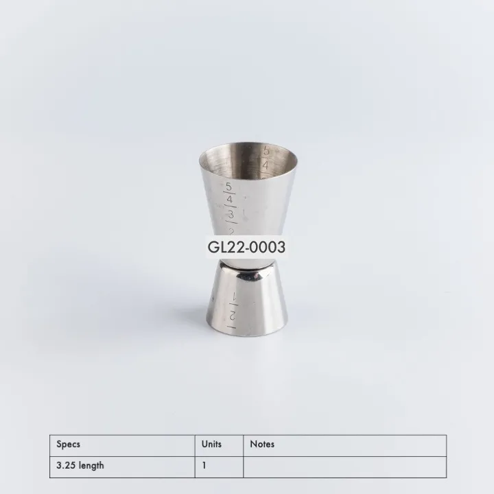 GL22-0003 - Silver Metal Barware - 3.25" (L)