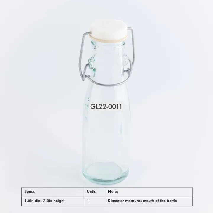 GL22-0011 - Clear Glass Bottle - 1.5" 7.5" (DH)