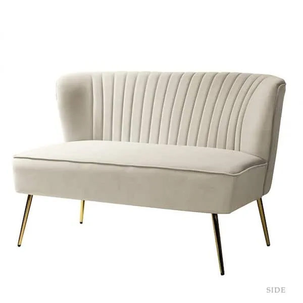 Tan Velvet Loveseat
