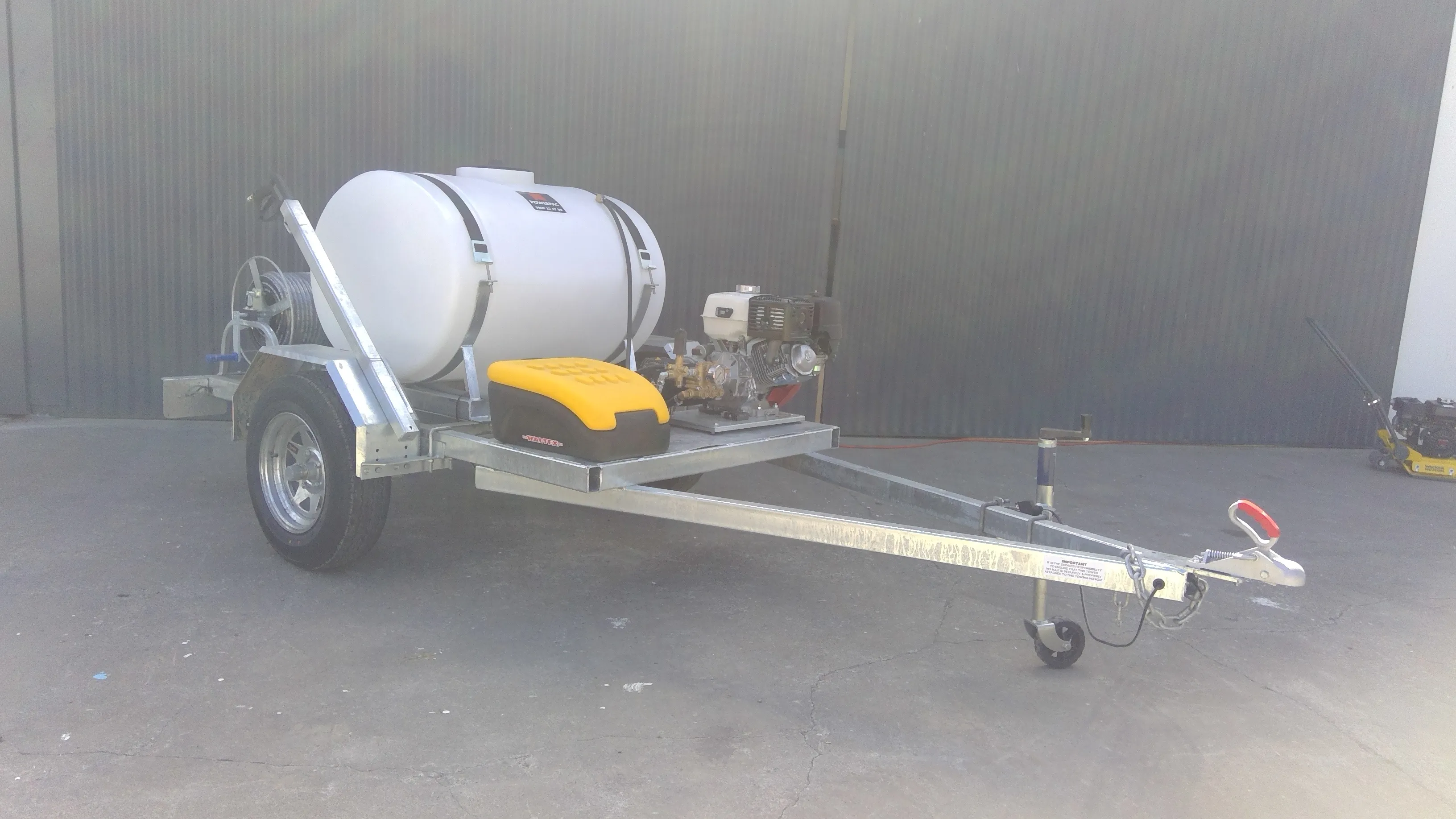 Trailer water blaster for hire Trafco Hire Centre