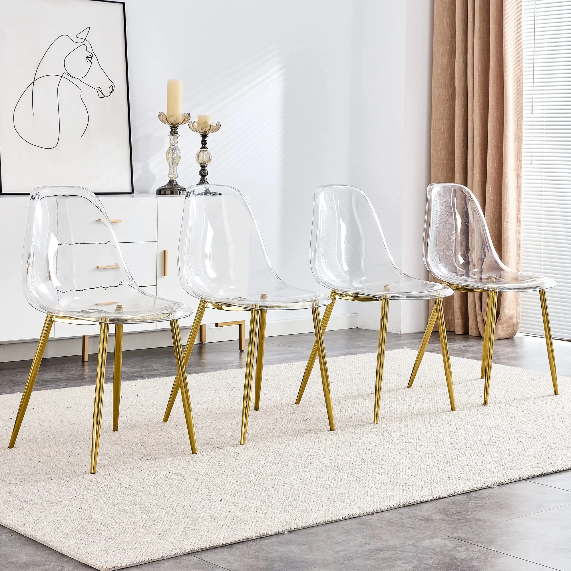 Clear Acrylic Chair w/ Gold Legs