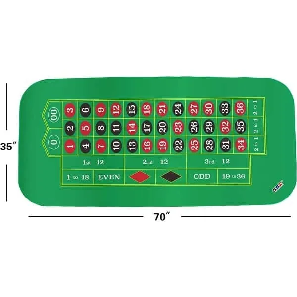 Casino 70"x35" Roulette Layout Mat 