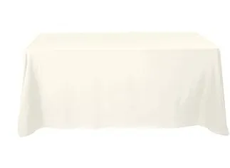 Cream tablecloth for 6ft rectangular table (90" x 132")