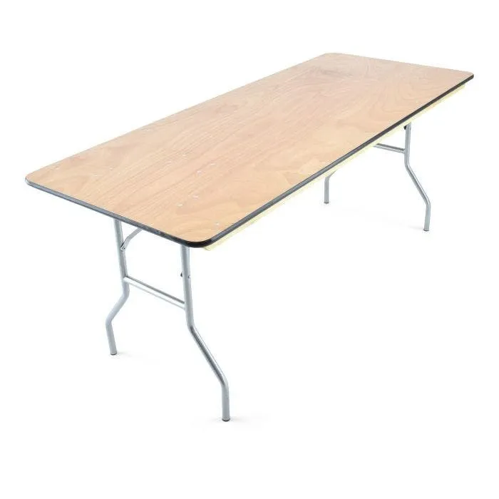 6'x30" Wood Folding Table