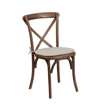 Cross-Back / X-Back Vineyard Chair w/Cushion