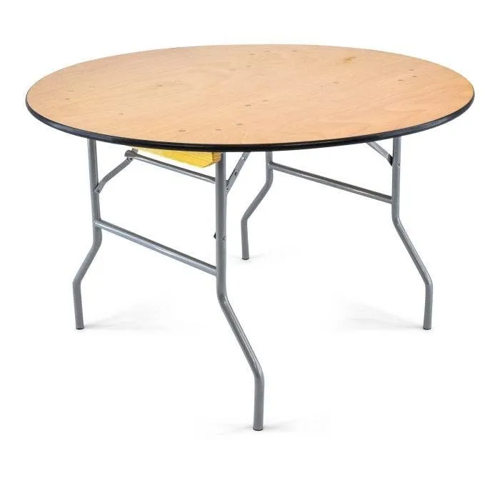 48" Round Wood Folding Table