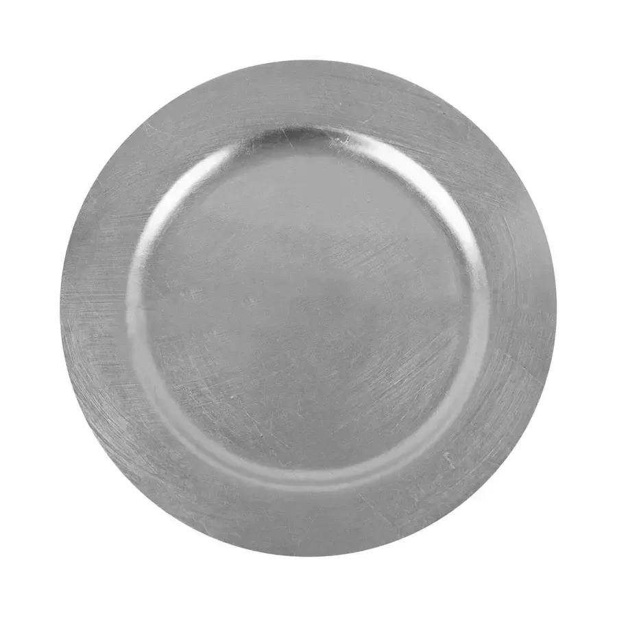 13" Silver Acrylic Charger