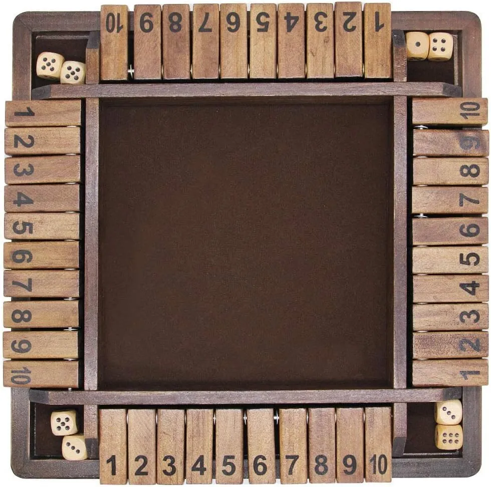 Classic 4-Player Shut The Box Game