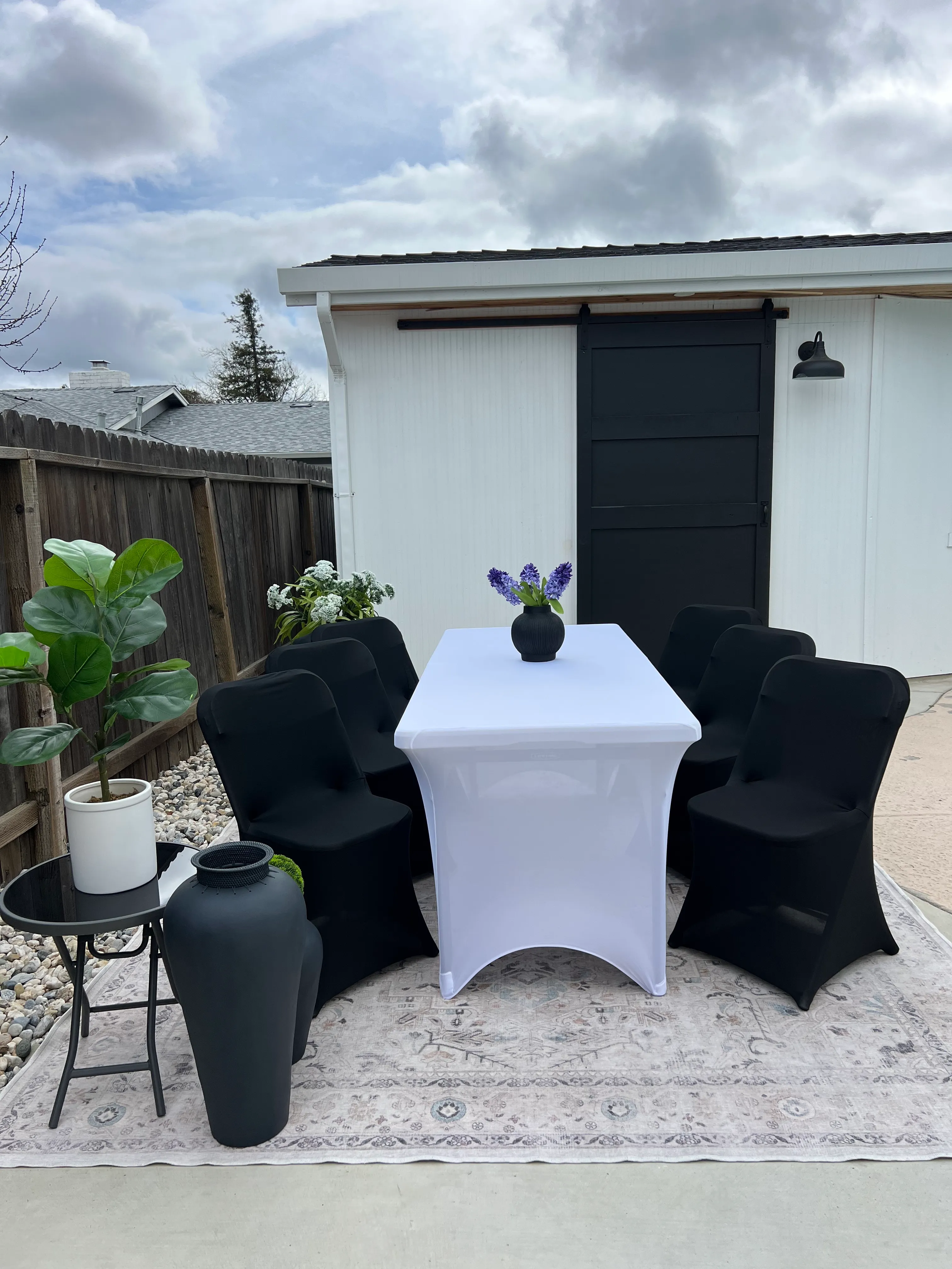 White Rectangular 6 FT Spandex Table Covers 