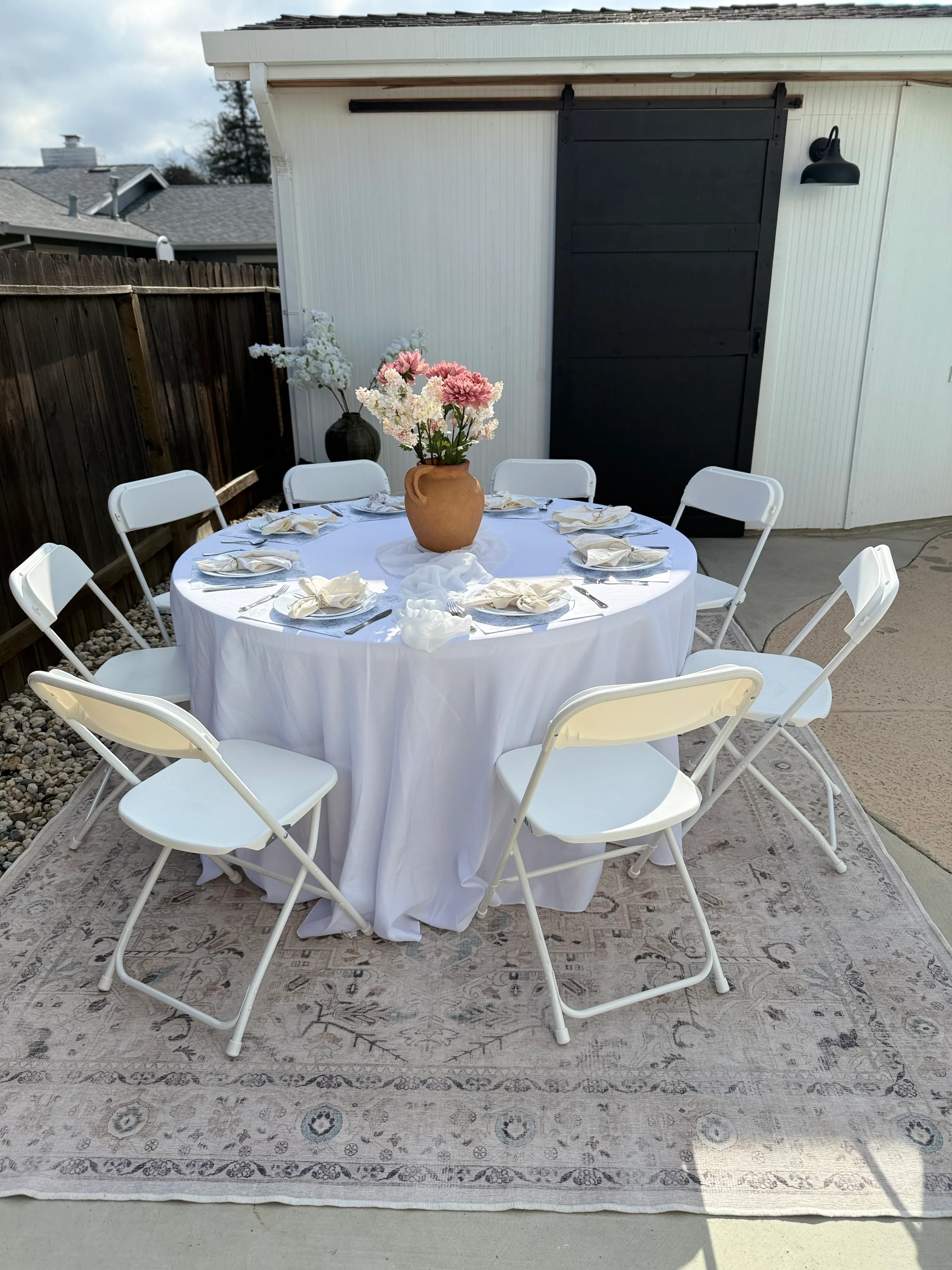 White Round Tablecloths 120 inch