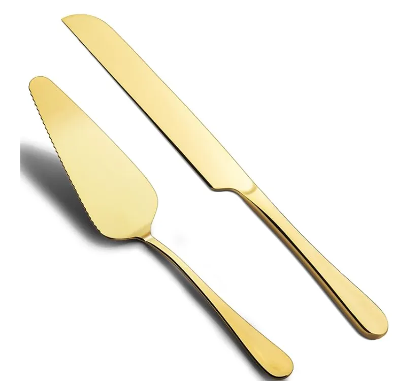 Gold Cake Knife and Server
