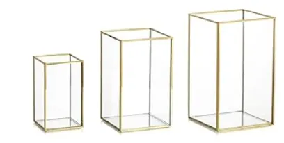 Gold Hurricane Candle Holders
