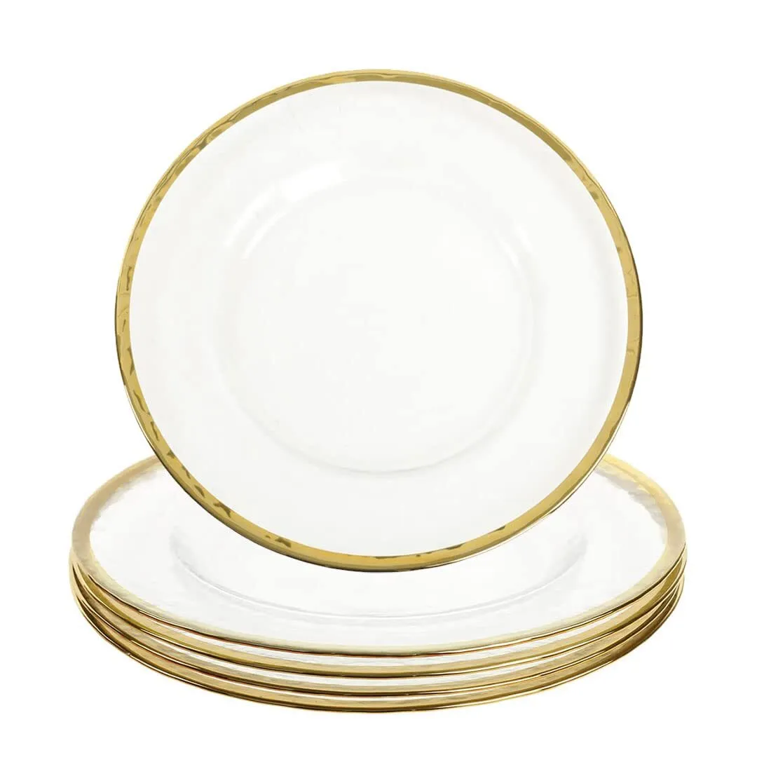 Clear Gold Rim Charger Plates