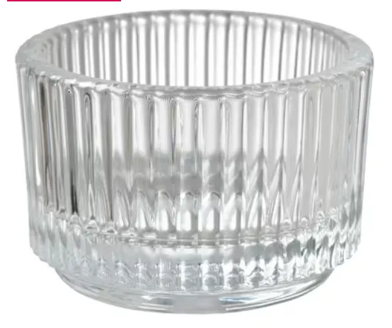Glass textured votive candle holder
