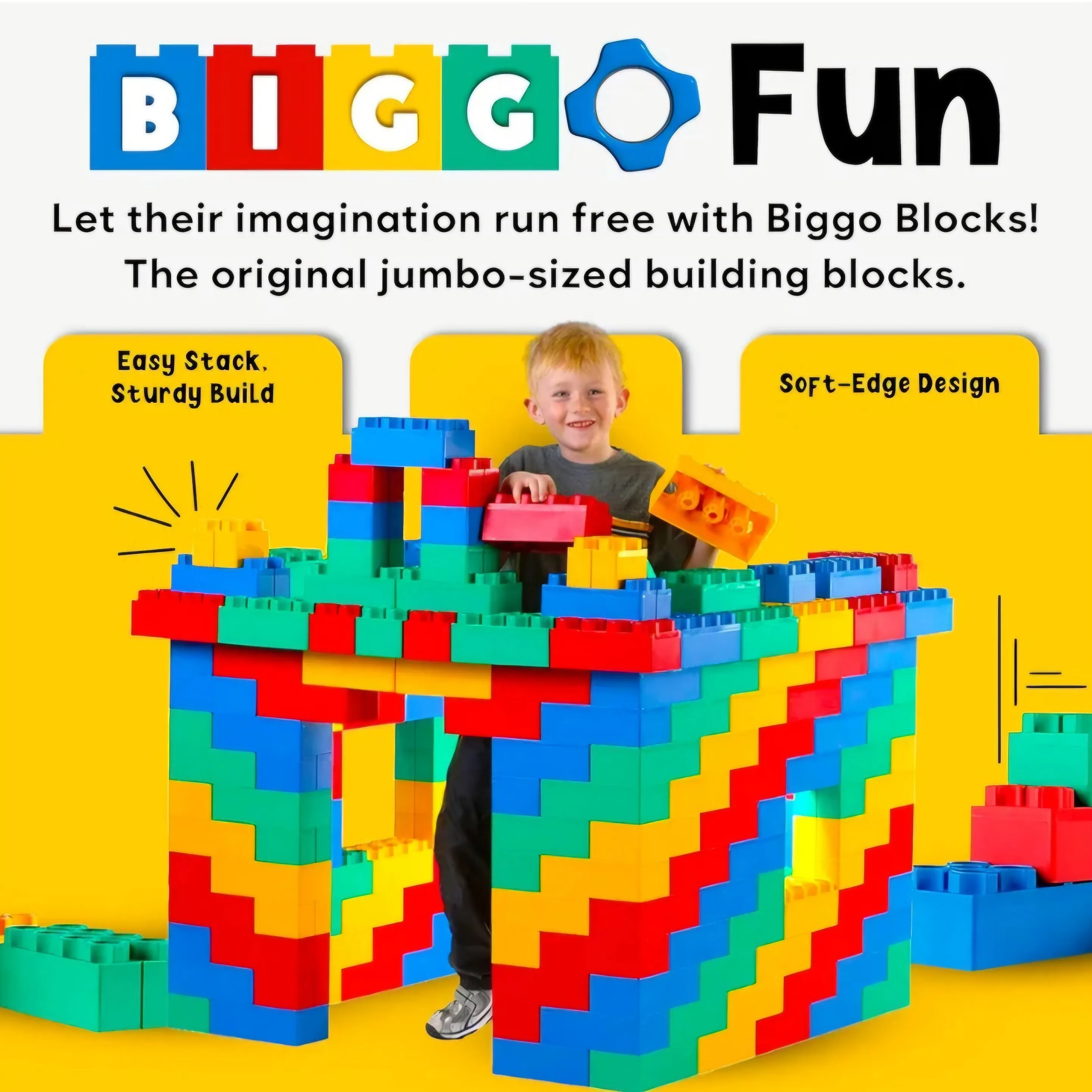 Giant Lego Building Blocks (200 mixed blocks, Rent multiples for bigger parties)