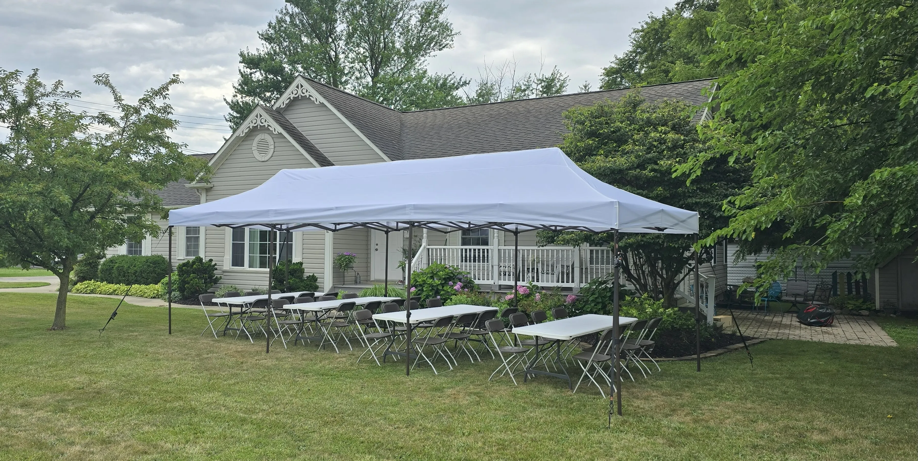 Commercial High-Rise Canopy Tent: 10 by 30 feet (Seating for 40 guest) Included