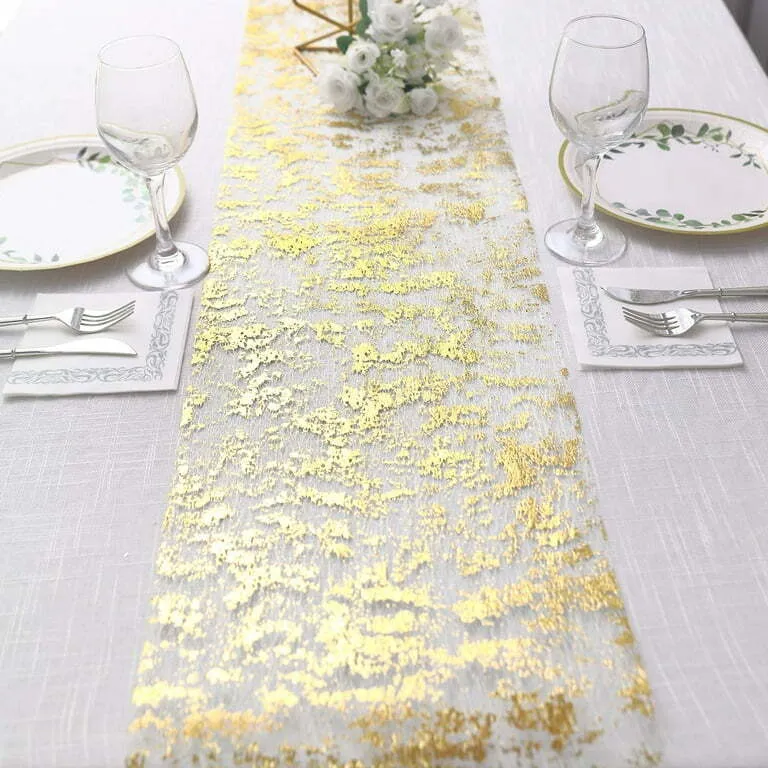 Foil Mettalic Mesh Table Runner