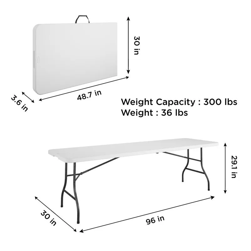8ft Rectangular Folding Table