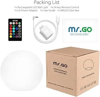 8" Ultra-fun Waterproof Floating RGB Globe Light LED Color-changing Ball Orb with Remote Control