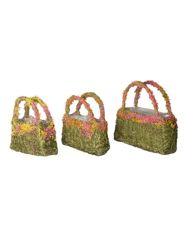Beaumont Purse, Wicker Handles, set of 3