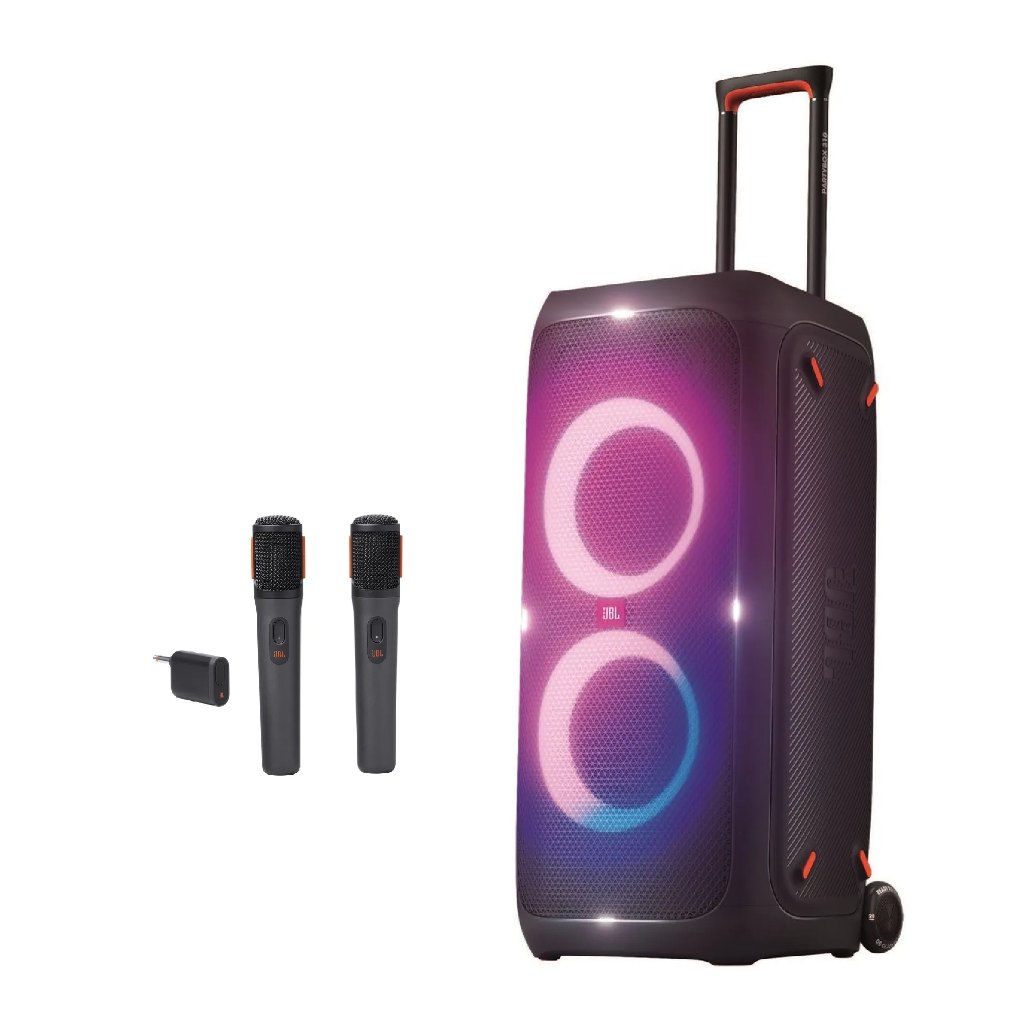 JBL Partybox 310 + JBL Partybox draadloze microfoons huren