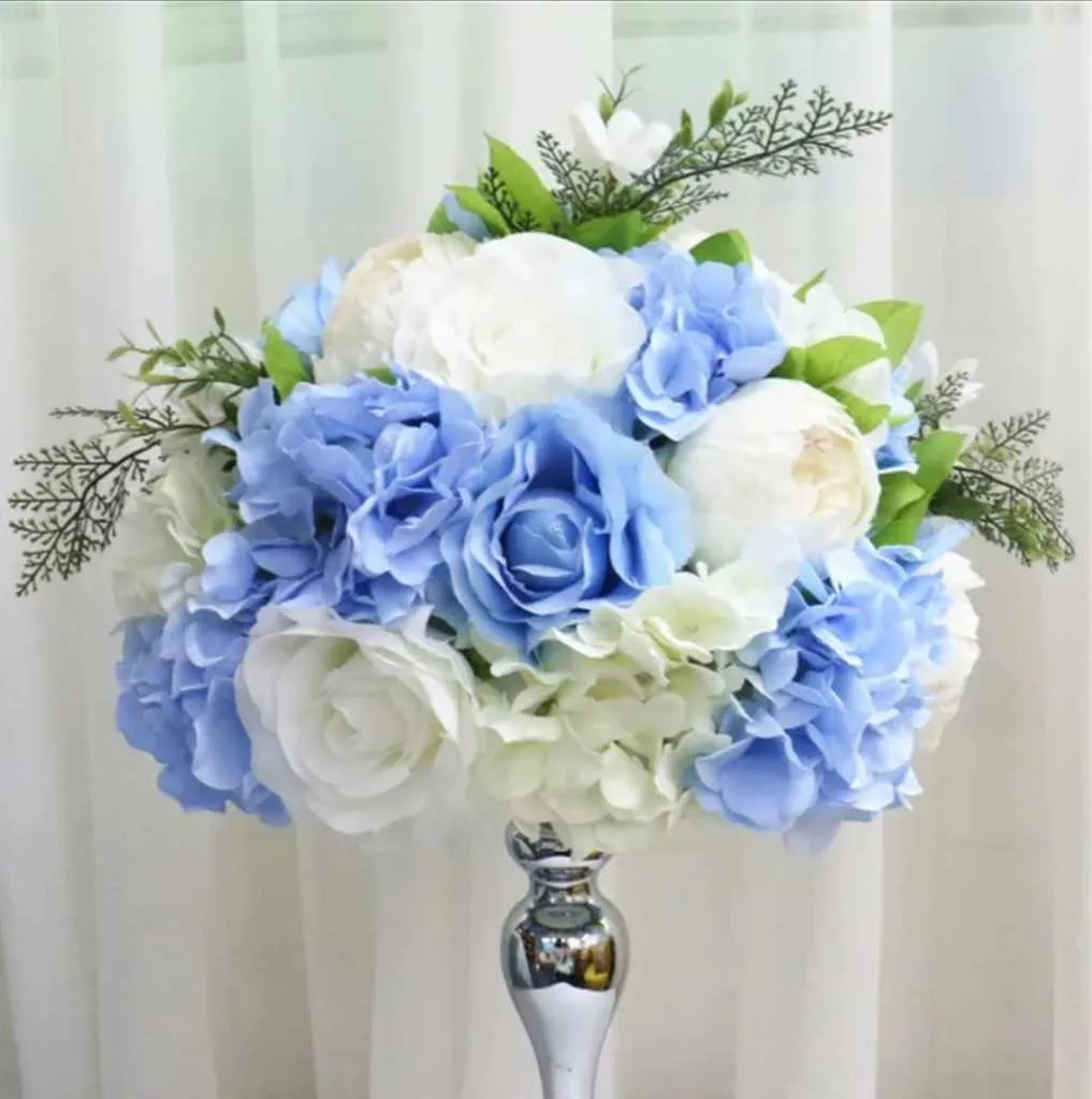 White & Blue Flower Centerpiece