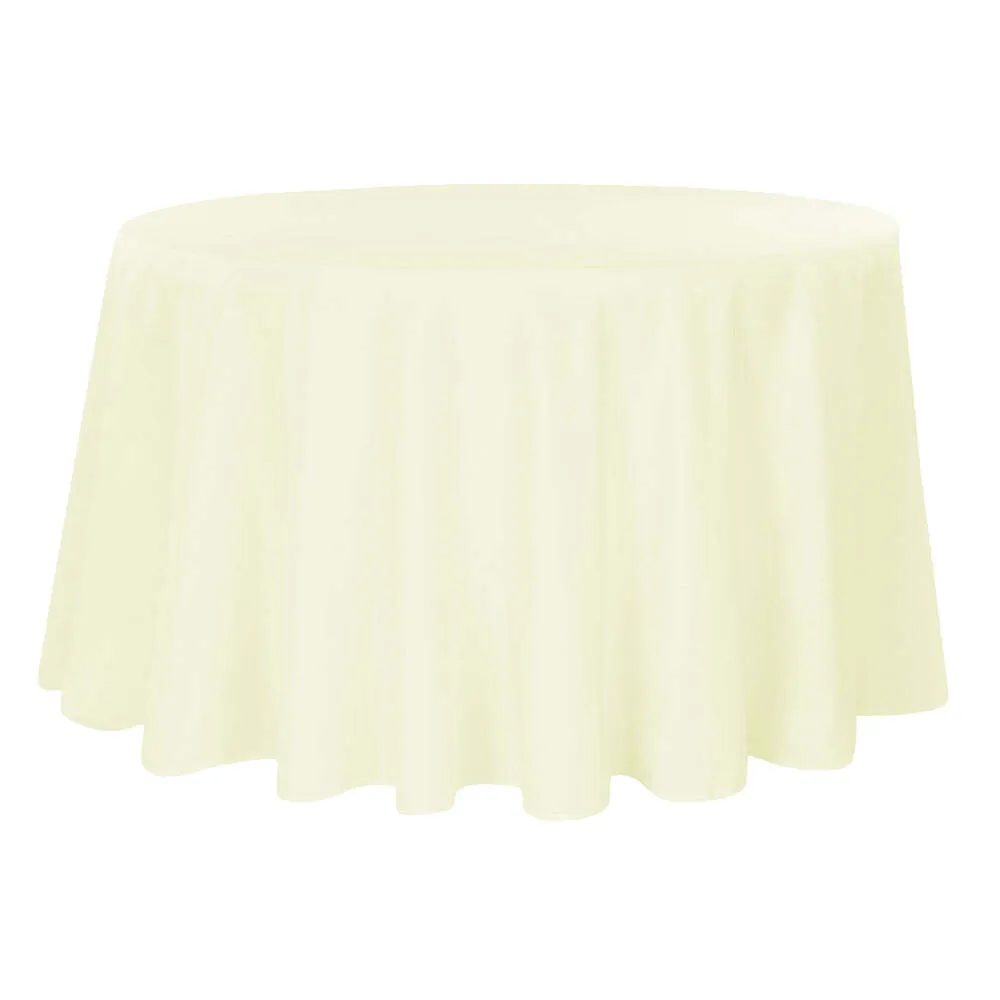 Ivory 120" Polyester Round Table Cover