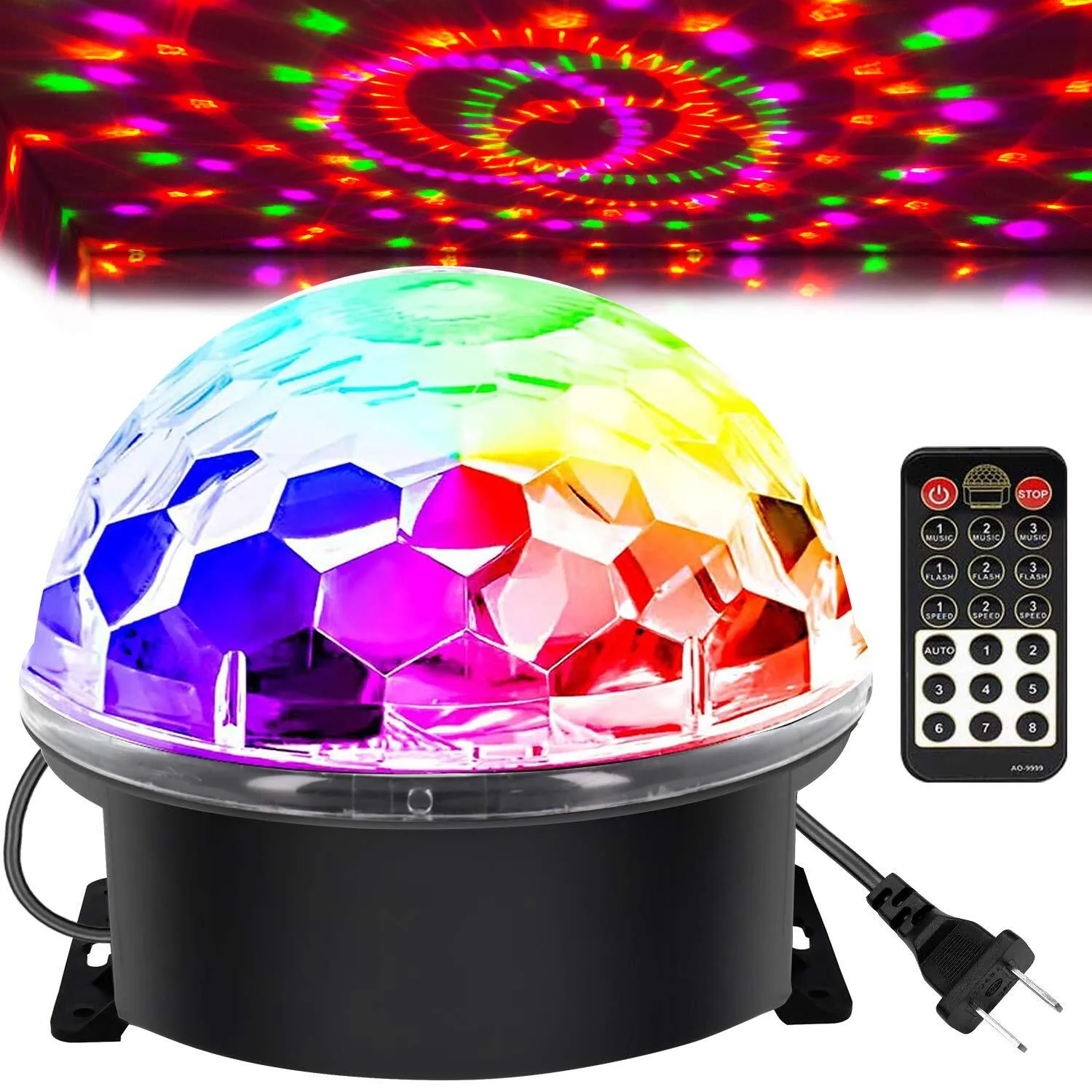  Disco Ball Dj Strobe Light with 6 Colors