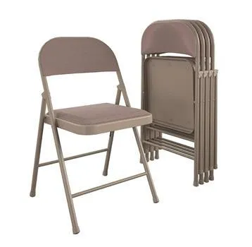 Beige Metal Folding Chairs