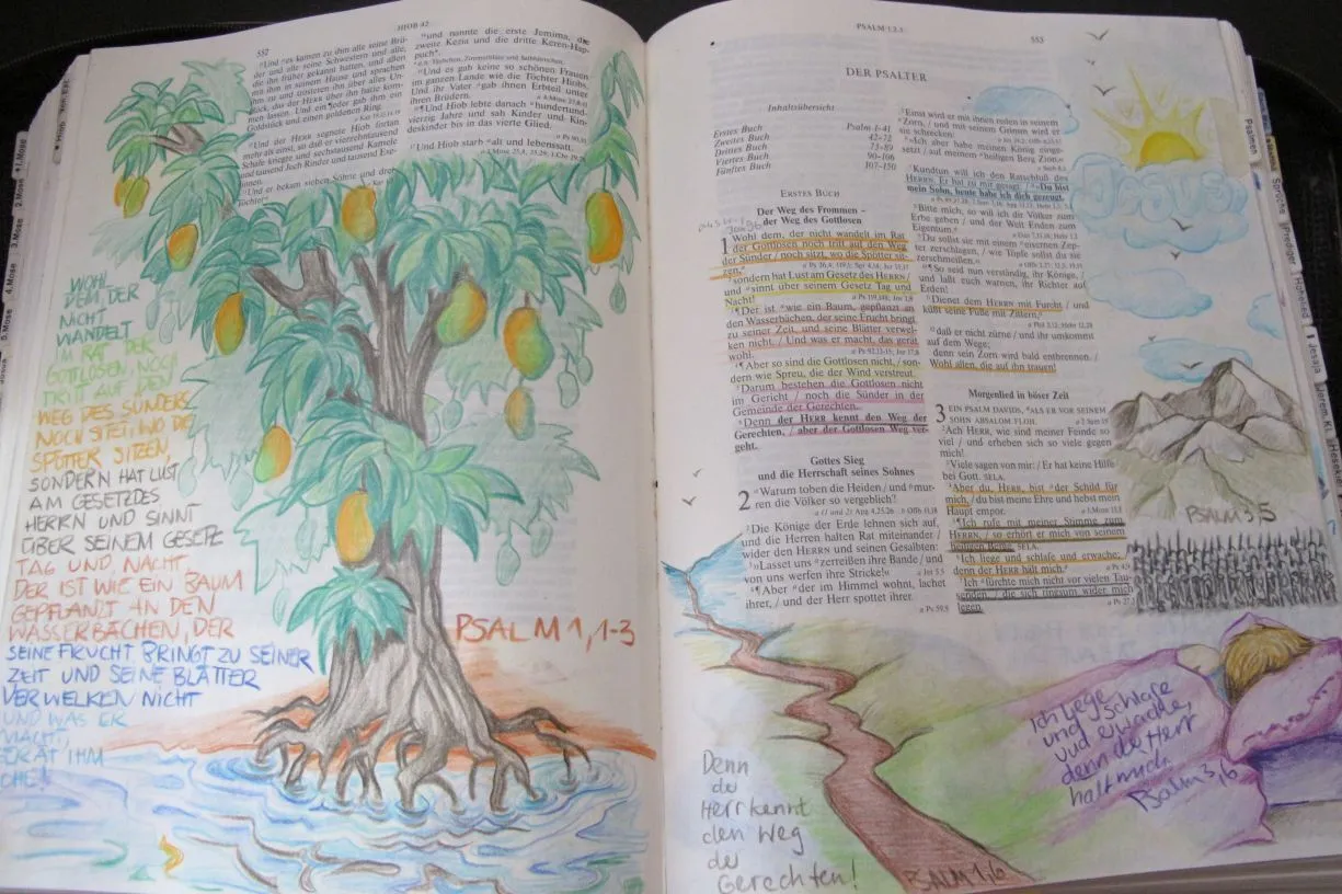 Bibel von Claudia gemalt