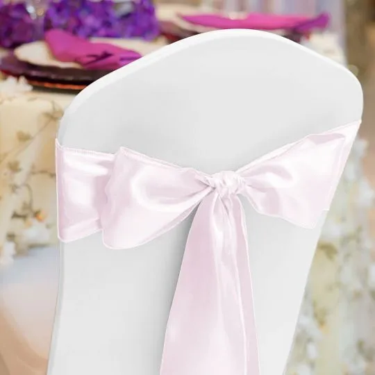 Satin Chair Sash- Baby Pink