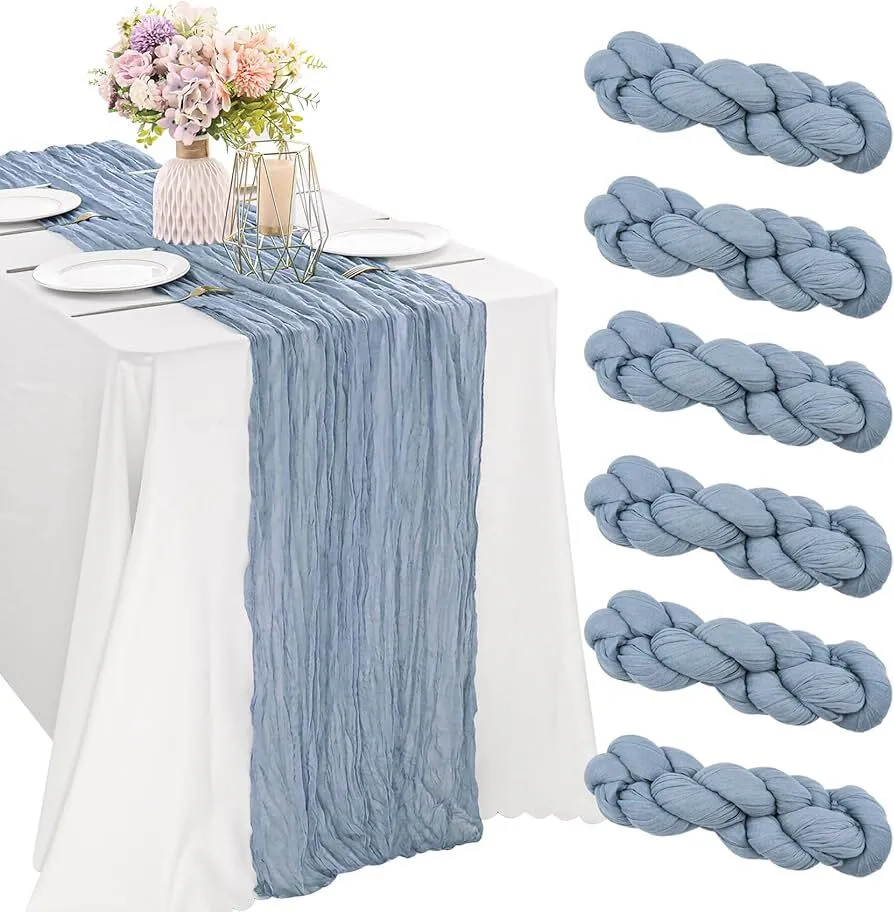 Dusty Blue Cheesecloth Runners 