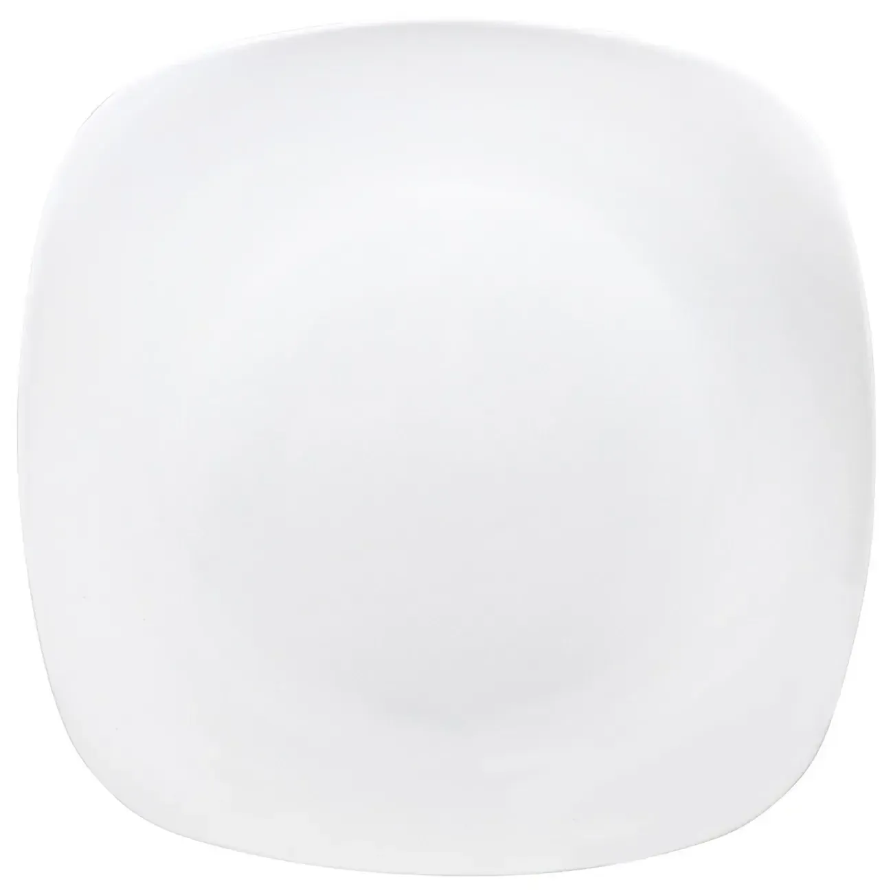 Square white dinner plate 10.5 in
