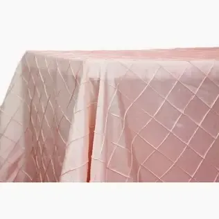 Pintuck 90"x132" Rectangular Tablecloth- Rose Gold