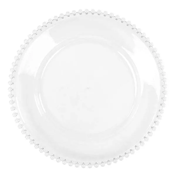 Acrylic beaded clear charger plate
