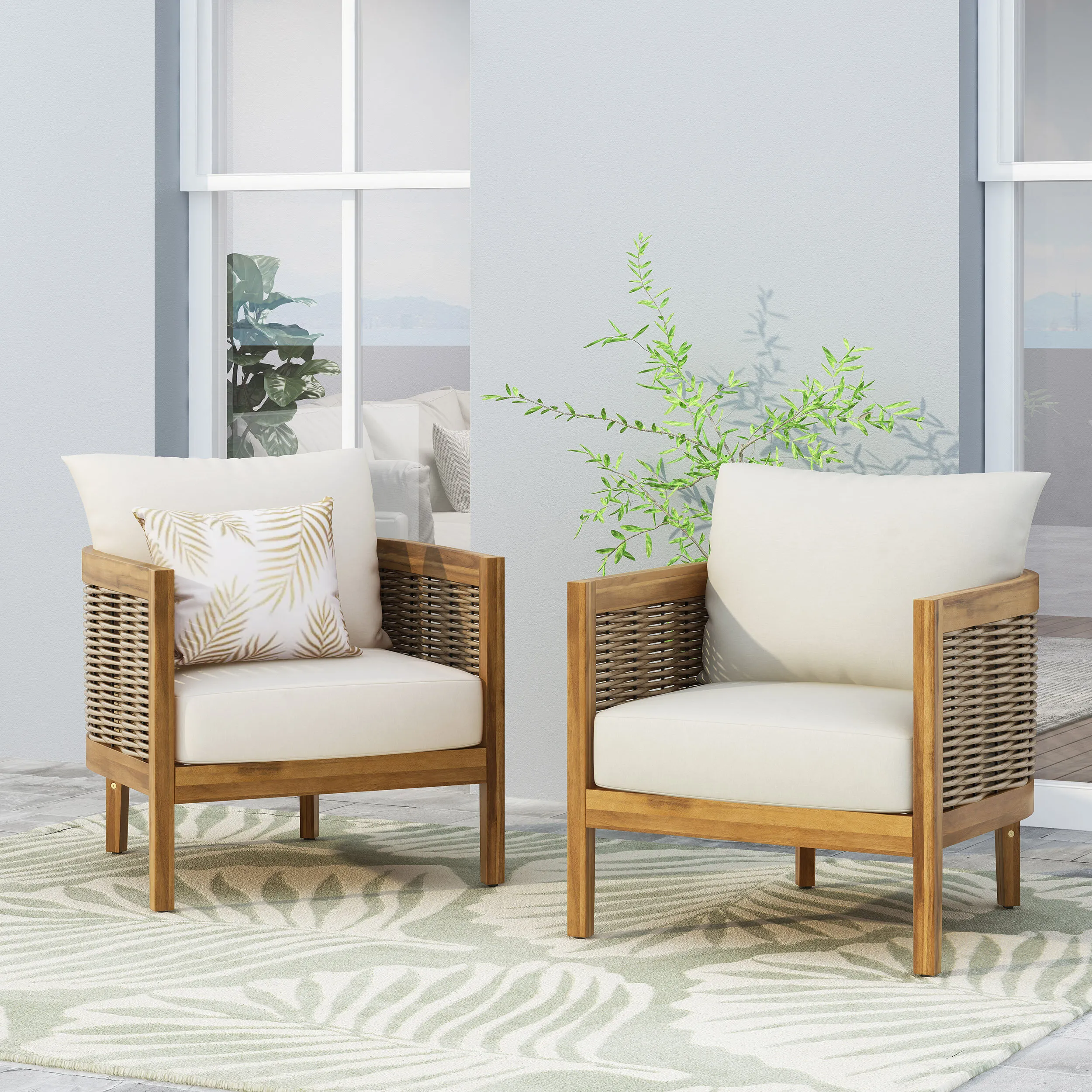  Acacia Wood Chair