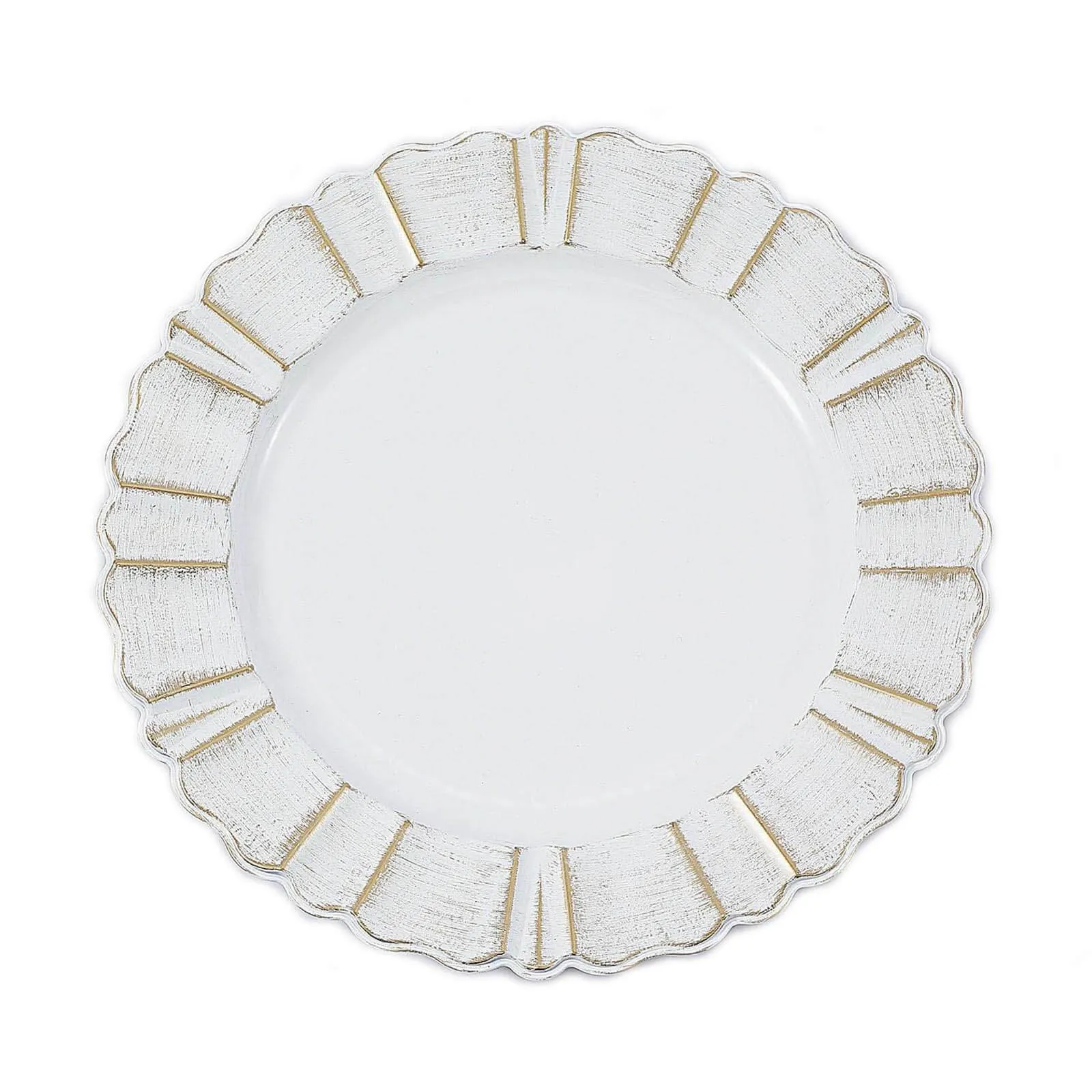 Wave white gold charger