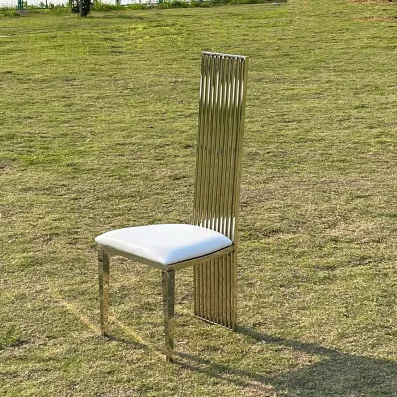 Vertical stripped Chair Silver 