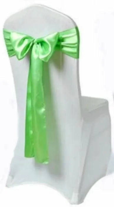 Satin Chair Sash- Lime Green
