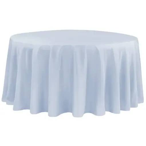 Polyester 132" Round Tablecloth- Dusty Blue 