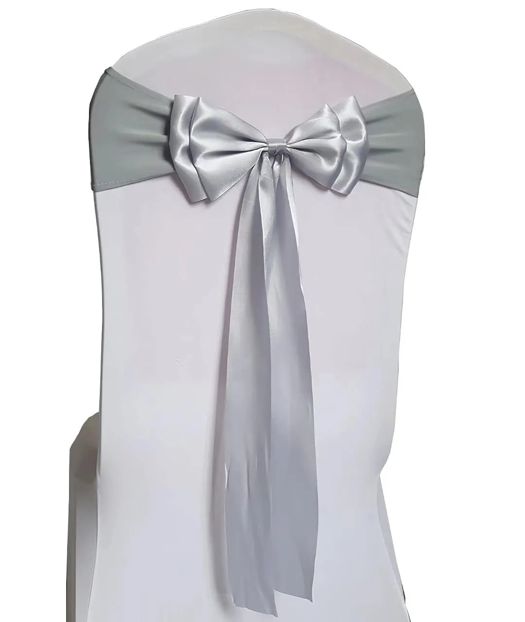 Satin Chair Sash-Gray