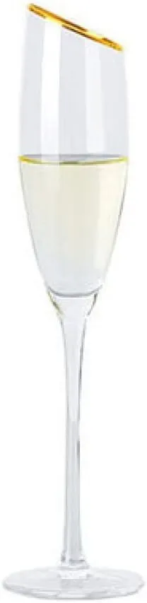 Penavo champagne glass gold band