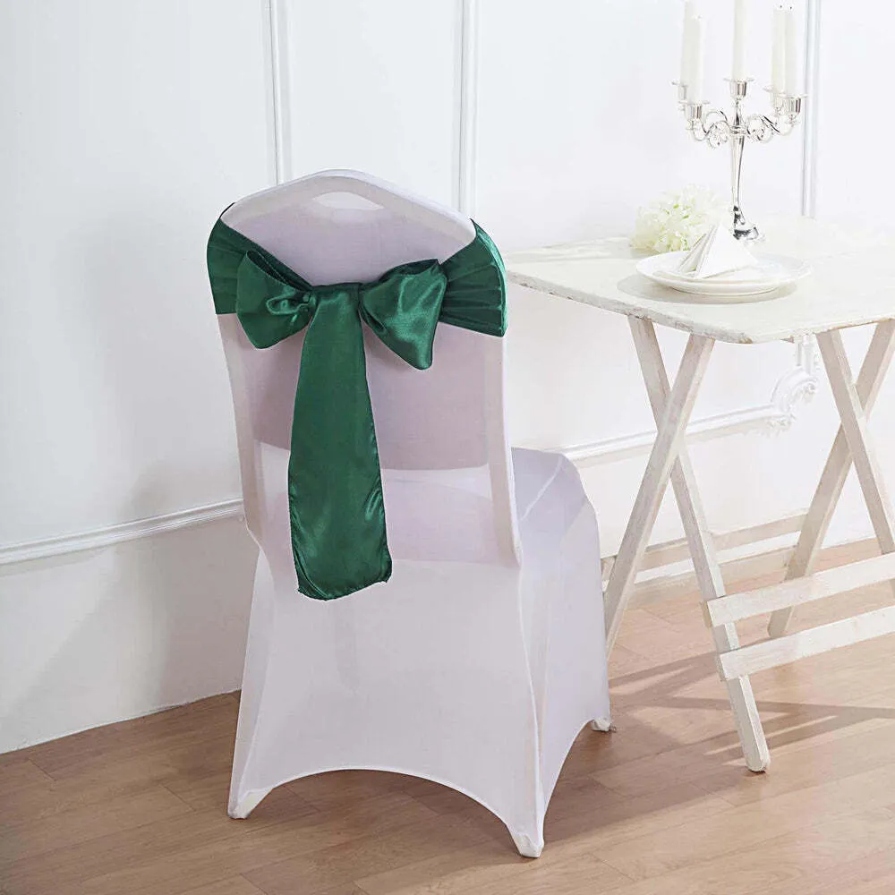 Satin Chair Sash- Emerald Green