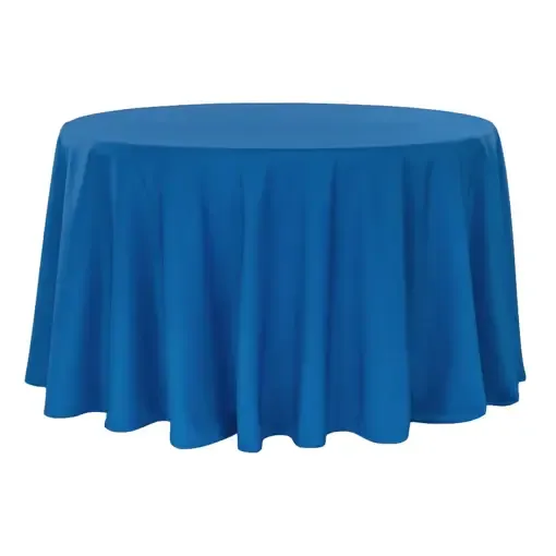 Polyester 132" Round Tablecloth- Royal Blue 
