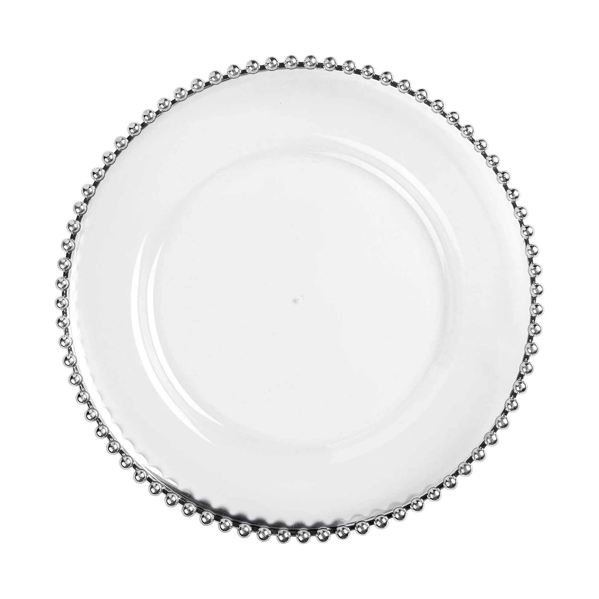 Acrylic Beaded Charger Silver