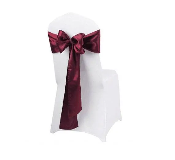 Satin burgundy sashes