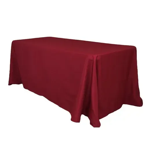 Polyester 90"x156" Rectangular Tablecloth- Burgundy 